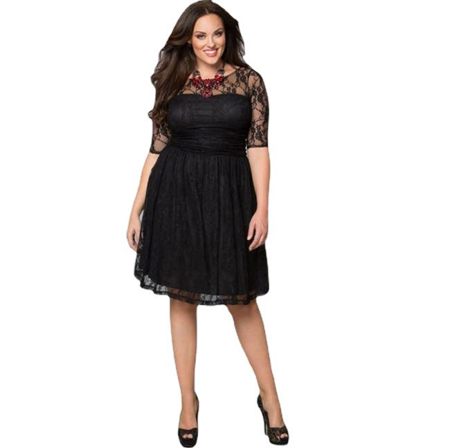 Damen Traumhaftes Spitzenkleid mit elegantem Rock und raffinierten Details Drune
