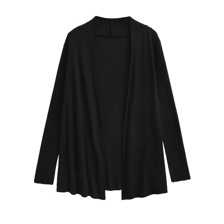 Damen Offener fließender Jersey-Cardigan mit Wasserfallkante Drune
