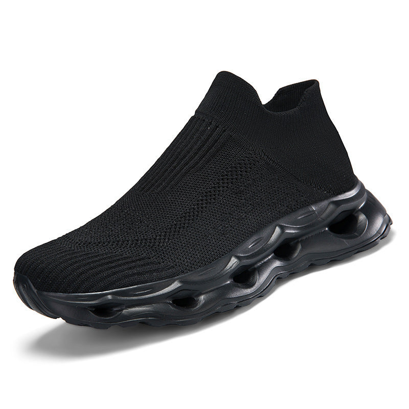 Unisex nan sockenartiger Strickslipper mit gelochter Hohlkammer-Dämpfung Drune
