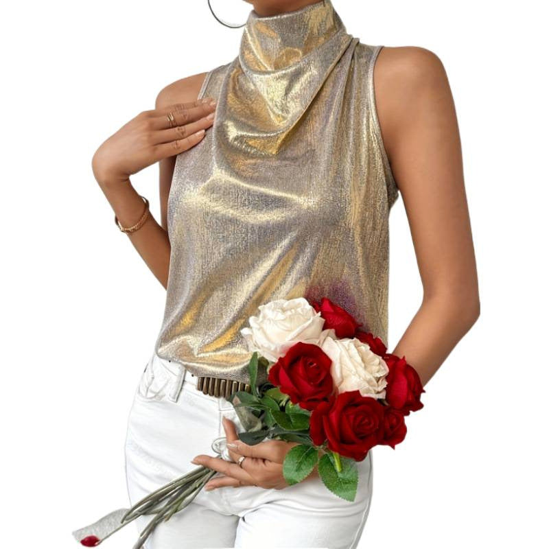Damen Elegantes Oberteil mit edlem Stehkragen Drune