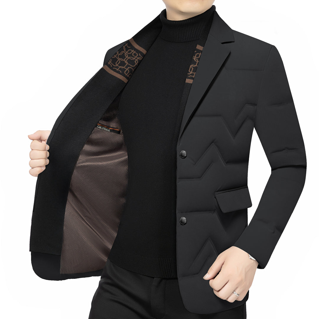 Herren Gepolstertes Business-Sakko mit gesteppter Optik und Notch-Revers Drune