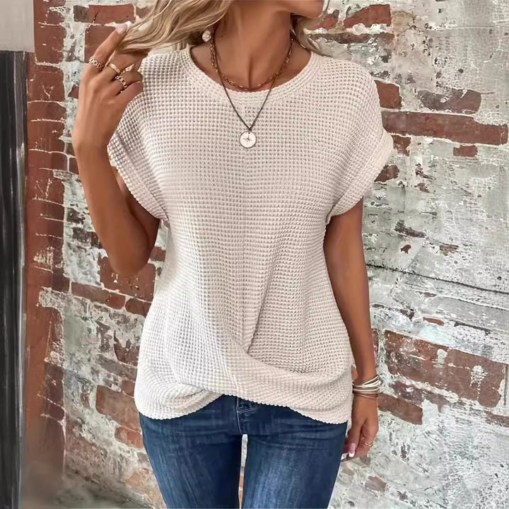 Damen lässiges Waffelstrickshirt Drune