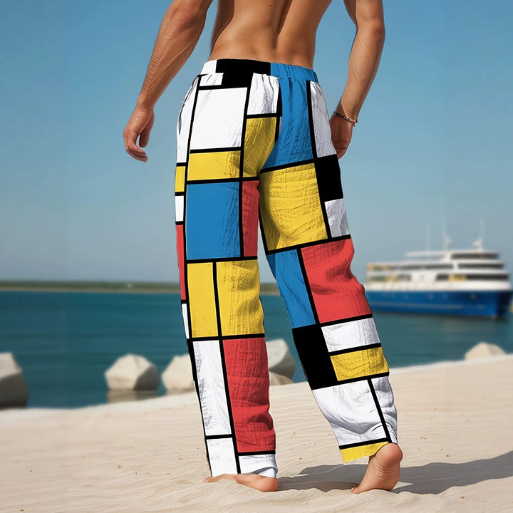 Herren Bunte Strandhose mit grafischem Mustermix Drune