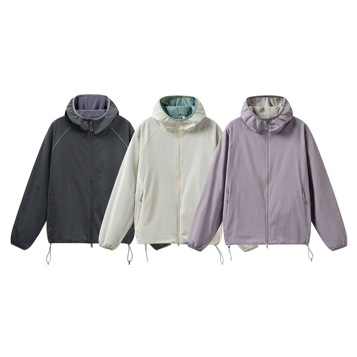 Damen Leichte Softshell-Kapuzenjacke mit Fleece-Innenfutter, Raglanärmeln und Kordelzug Drune
