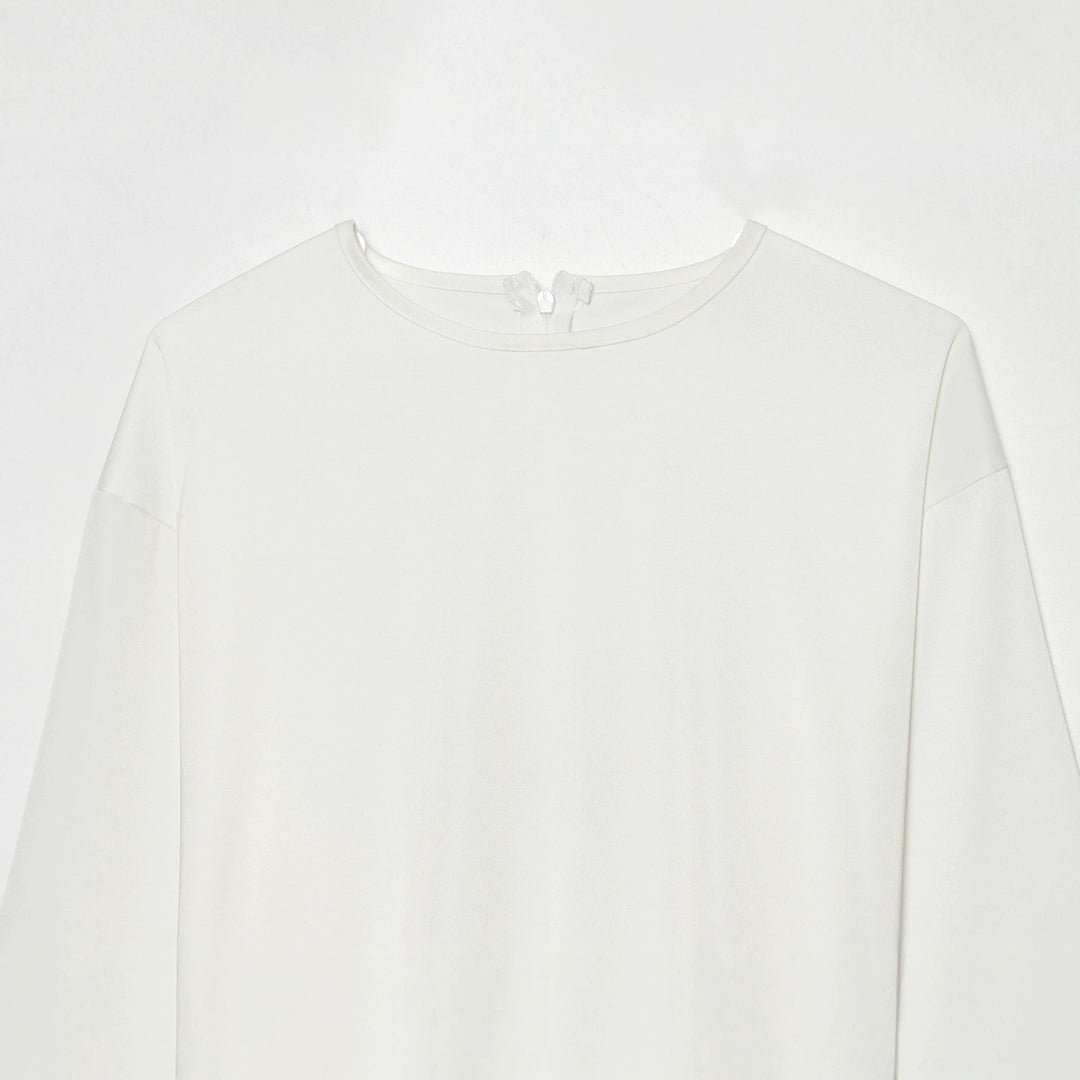 Damen Langarmshirt mit asymmetrischem Saum und Spitzenbesatz Drune