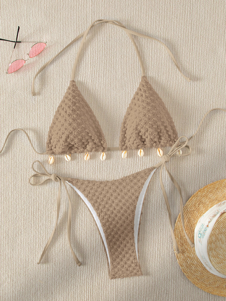 Damen Triangel-Bikini mit Muschelschmuck Drune