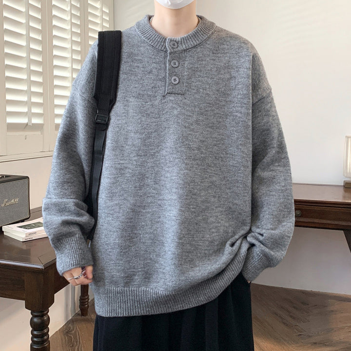 Herren Bequemer Strickpullover mit Knopfleiste Drune 1787799372