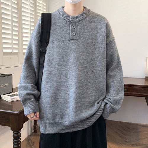 Herren Bequemer Strickpullover mit Knopfleiste Drune 1787799372