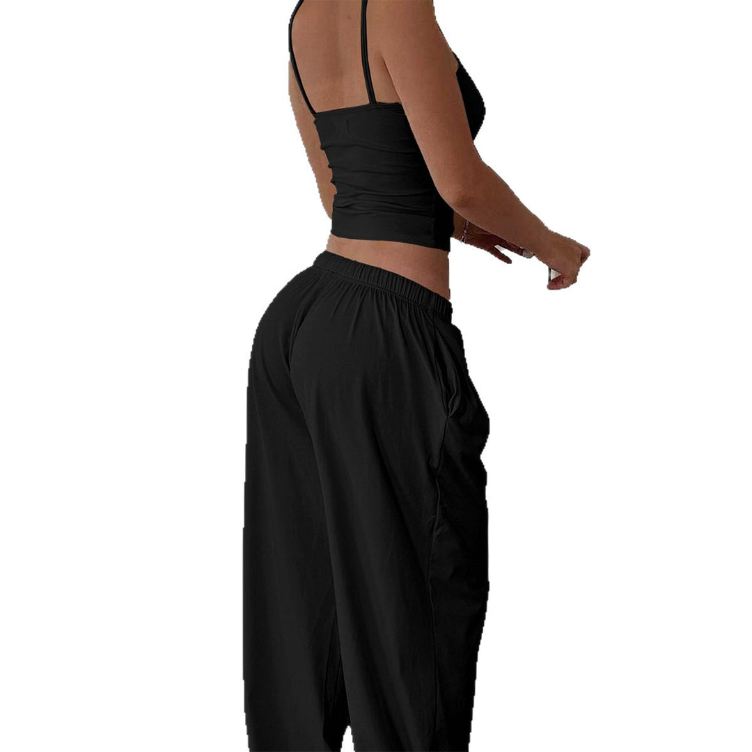Damen Sportliches Zweiteiliges Set mit schmalem Oberteil und bequemen Hosen Drune