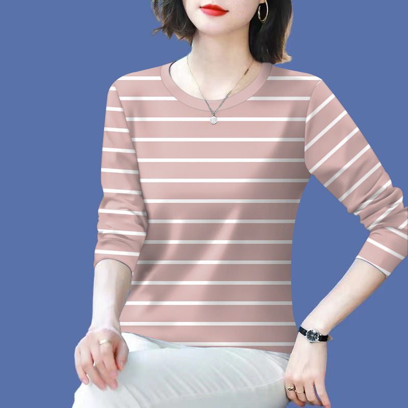 Damen lässiges gestreiftes Langarmshirt Drune
