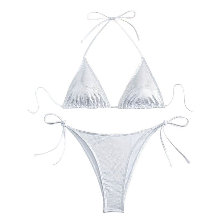 Damen Triangel-Bikini mit verstellbaren Trägern und elegantem Netzstoff Drune