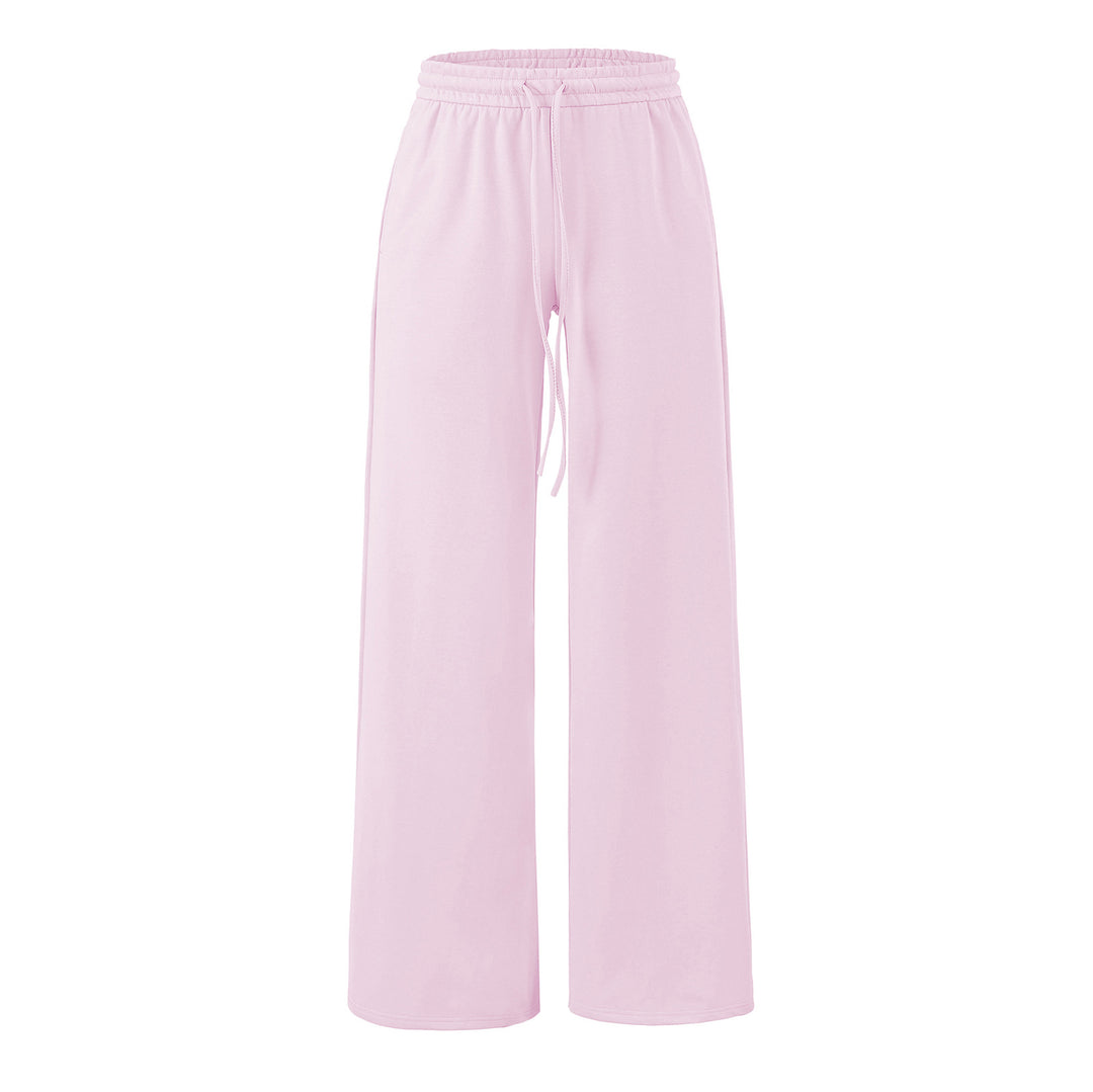 Damen Weite Lounge-Hose mit hohem elastischen Bund und Kordelzug Drune