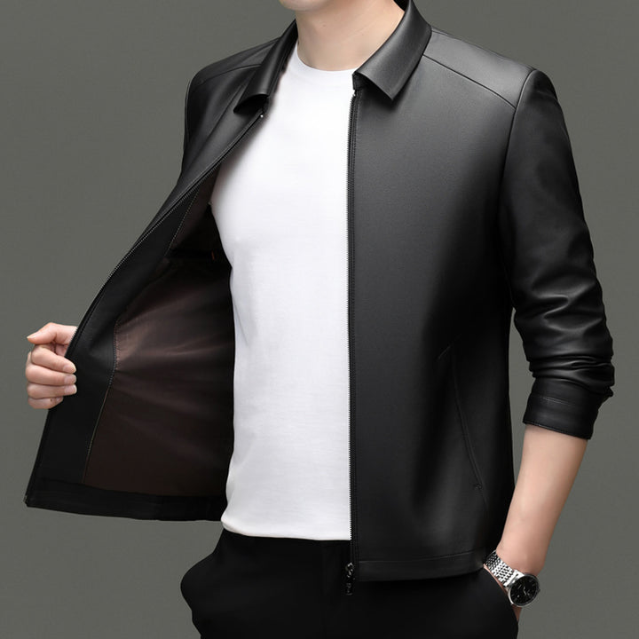 Herren leichte Freizeitjacke aus hochwertigem Kunstleder Drune