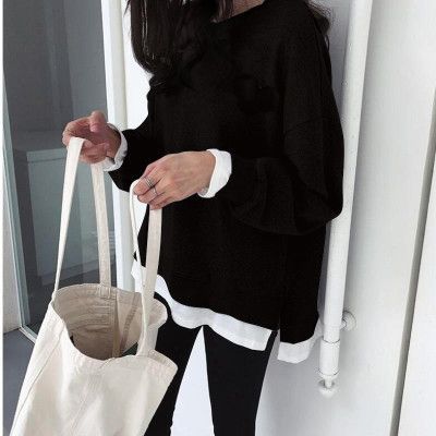 Damen Lässiger Sweatshirt mit weitem Schnitt und modernen Details