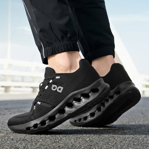 Damen Luftige Roadrunning-Sneaker mit gelochter Hohlkammer-Sohle und atmungsaktivem Strickoberteil Drune