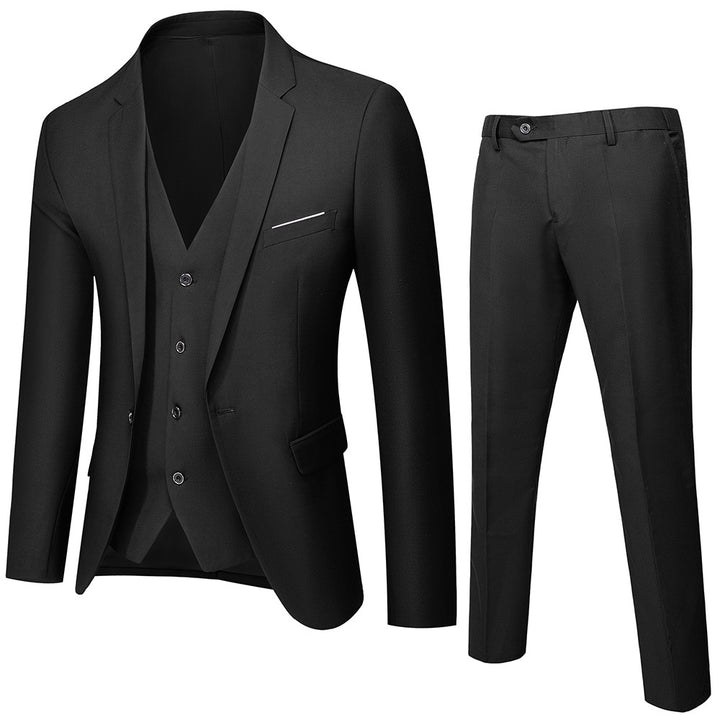 Herren nan dreiteiliges Business-Anzugset mit tailliertem Einreiher-Sakko, schmal geschnittener Weste und elegant geschnittener Anzughose Drune
