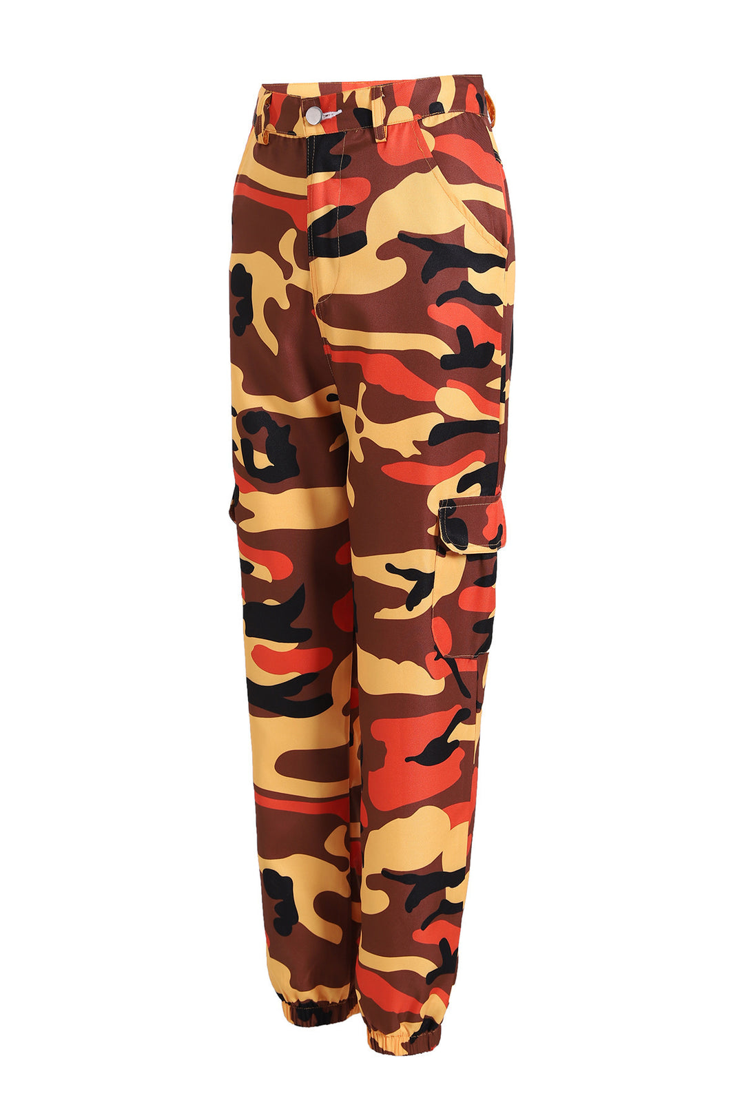 Damen Cargohose mit Camouflage‑Print, elastischem Bund und Beinbündchen Drune