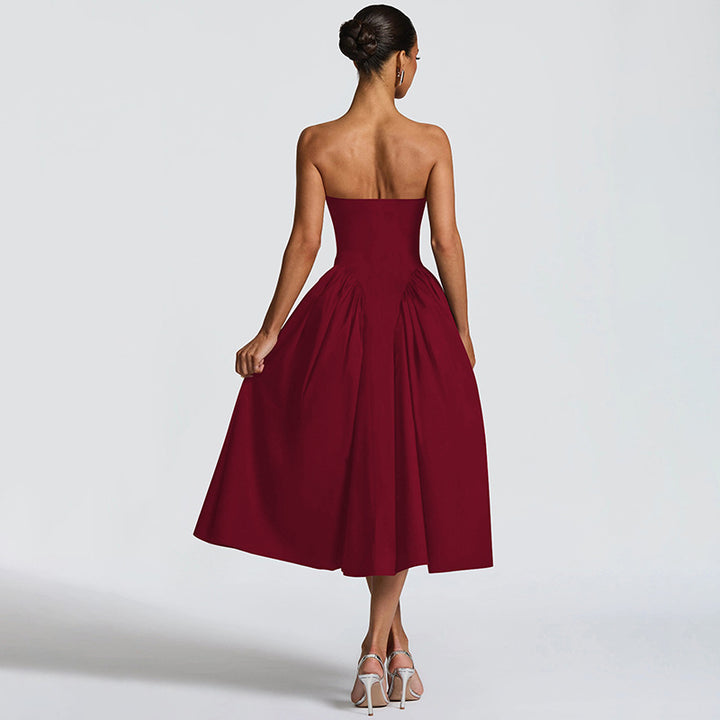 Damen Maxikleid mit schulterfreiem Design und fließendem Schnitt Drune