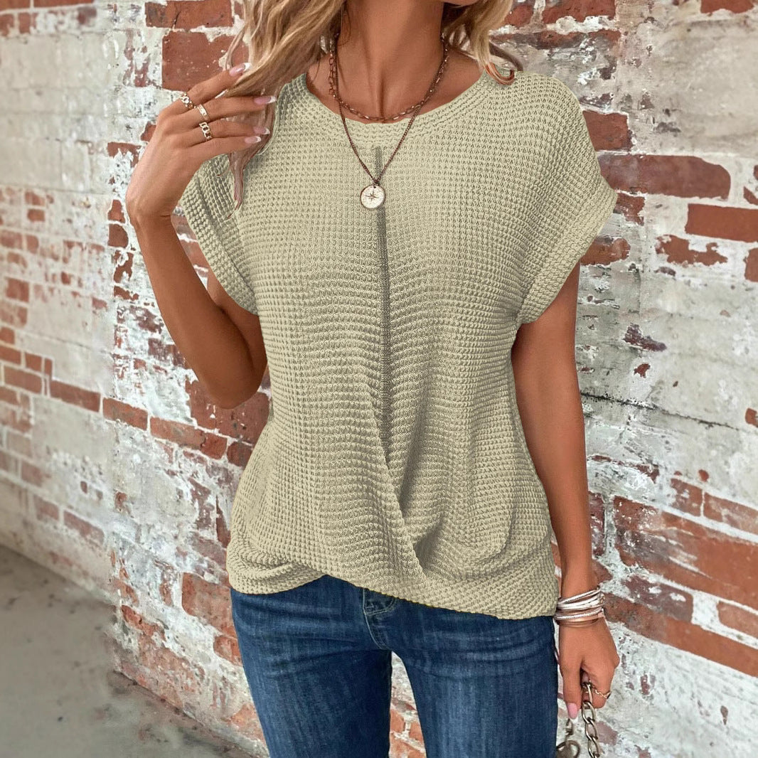 Damen lässiges Waffelstrickshirt Drune