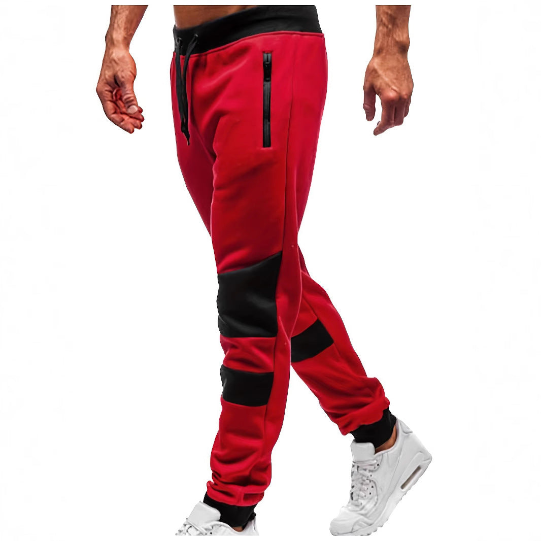 Herren nan schmal geschnittene Jogginghose mit Reißverschlusstaschen, elastischem Komfortbund und verstärkten Knie-Paneelen Drune