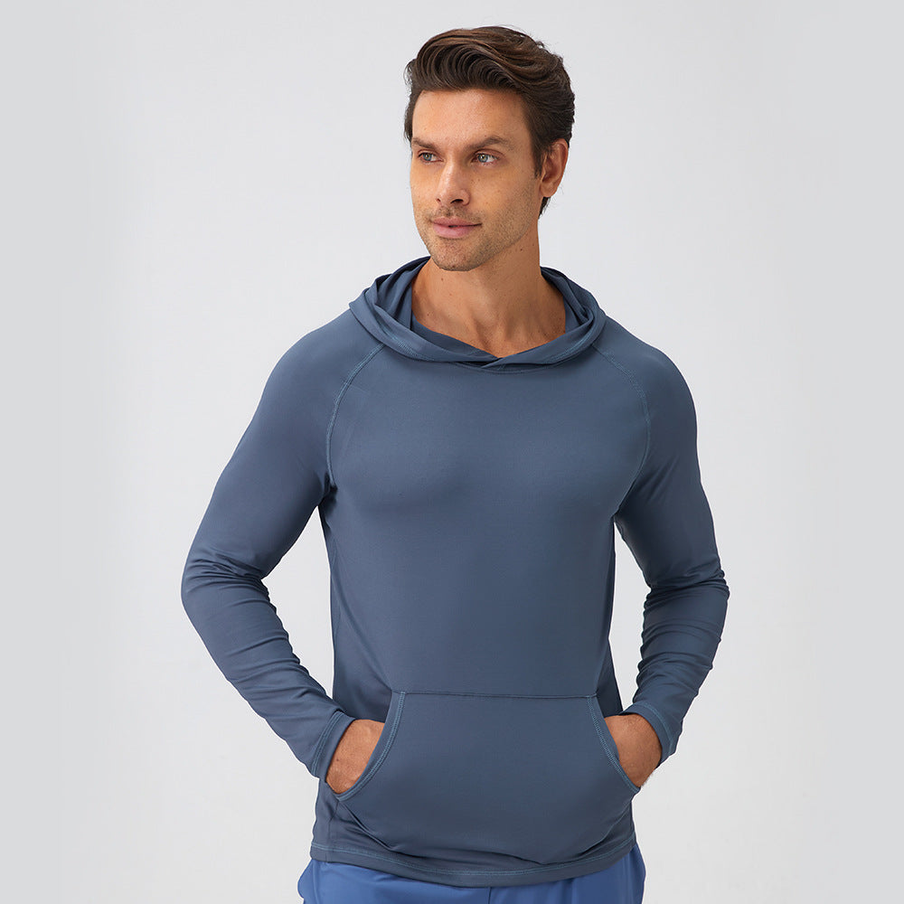 Herren Funktions-Hoodie mit atmungsaktiven Eigenschaften und praktischem Kängurutasche Drune