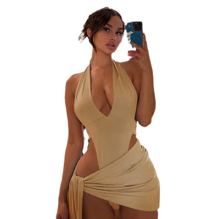 Damen Badeanzug mit tiefem V-Ausschnitt und trendigem Cut-Out Drune