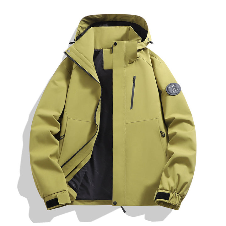 Herren Softshell-Performancejacke mit abnehmbarer Kapuze, verdecktem durchgehendem Reißverschluss und ergonomischem Schnitt Drune