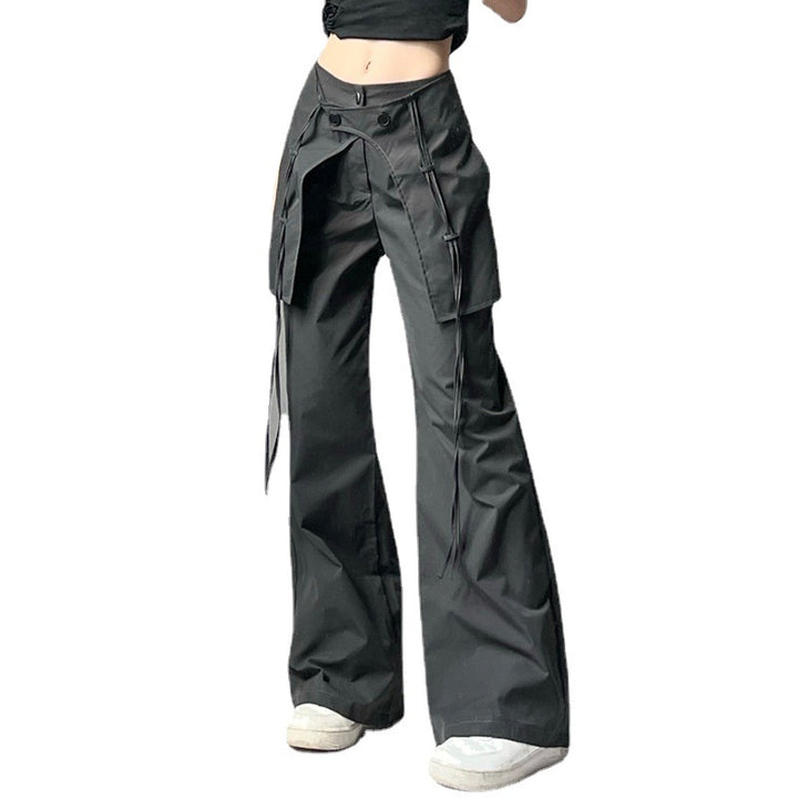 Damen stylische Utility-Hose mit weitem Schnitt und verstellbaren Binde-Details Drune