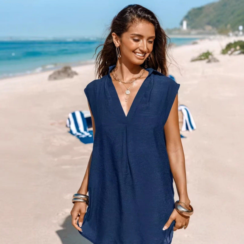 Damen Strandkleid mit leichter, luftiger Baumwolle Drune