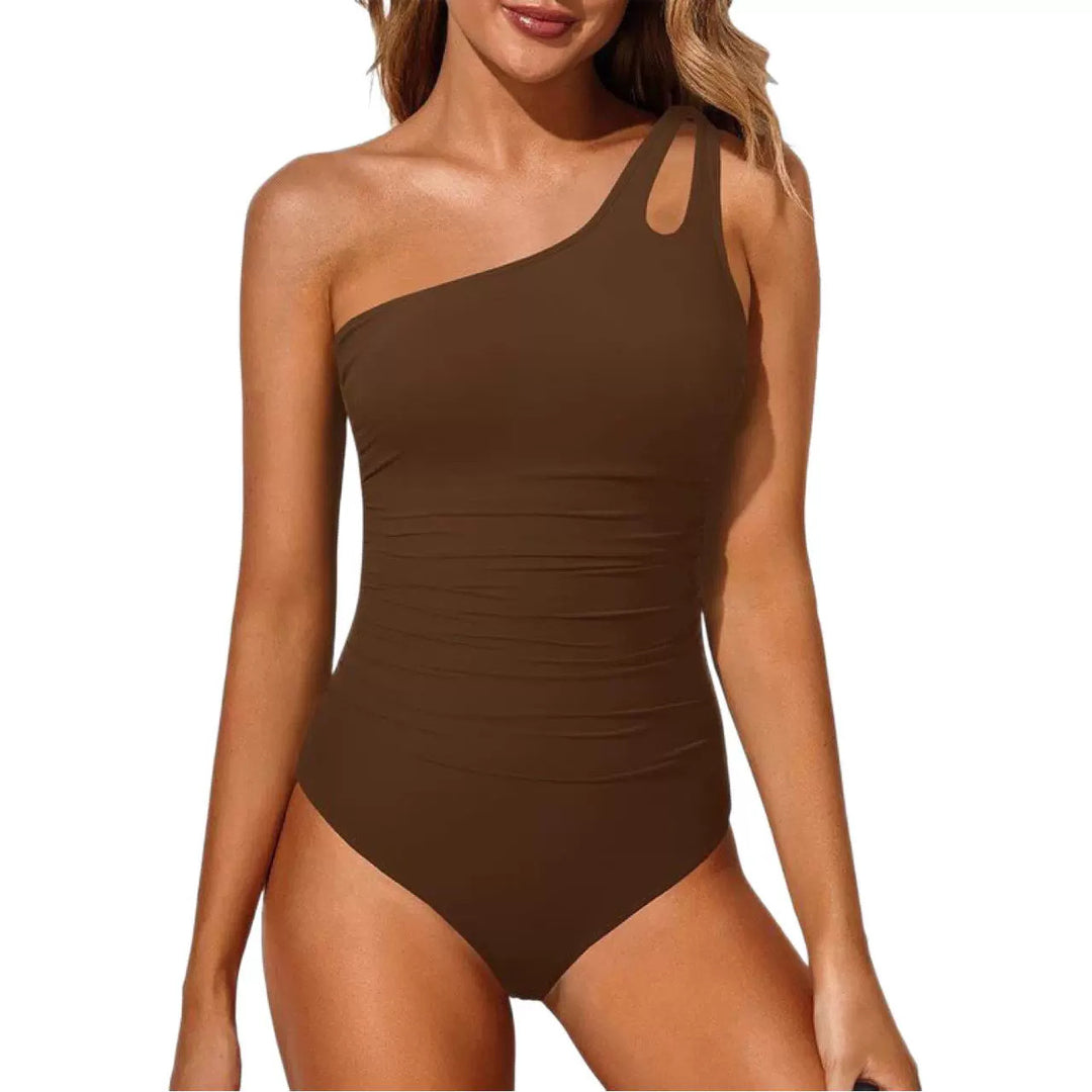 Damen Einteiler Badeanzug mit asymmetrischem Cut-Out-Design Drune