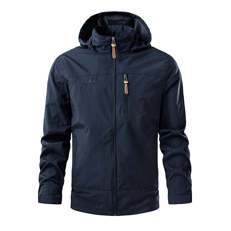 Herren Leichte Funktionsjacke mit abnehmbarer Kapuze Drune