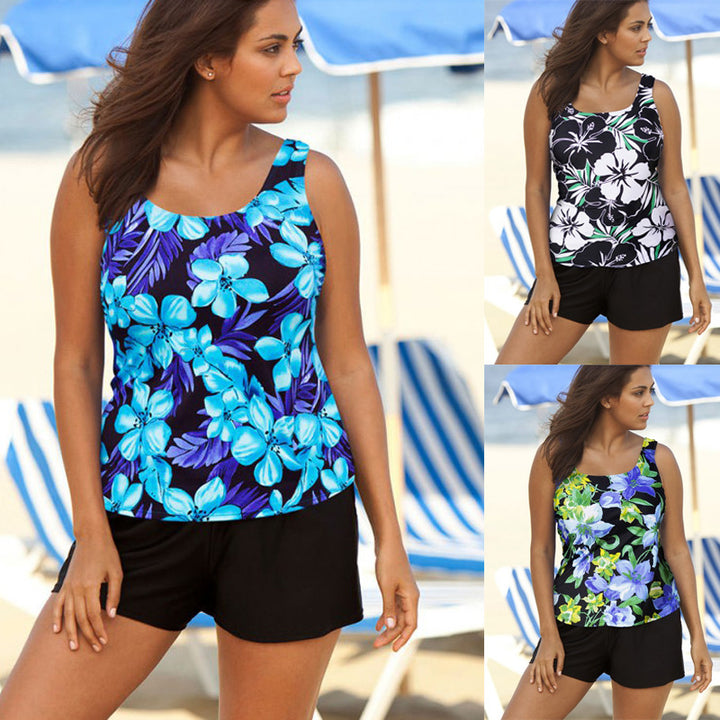 Damen Tankini-Set mit modischem Blumenmuster und bequemen Shorts Drune