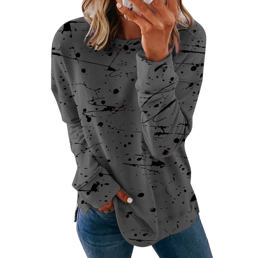 Damen Kreatives Sweatshirt mit Farbklecks-Design Drune