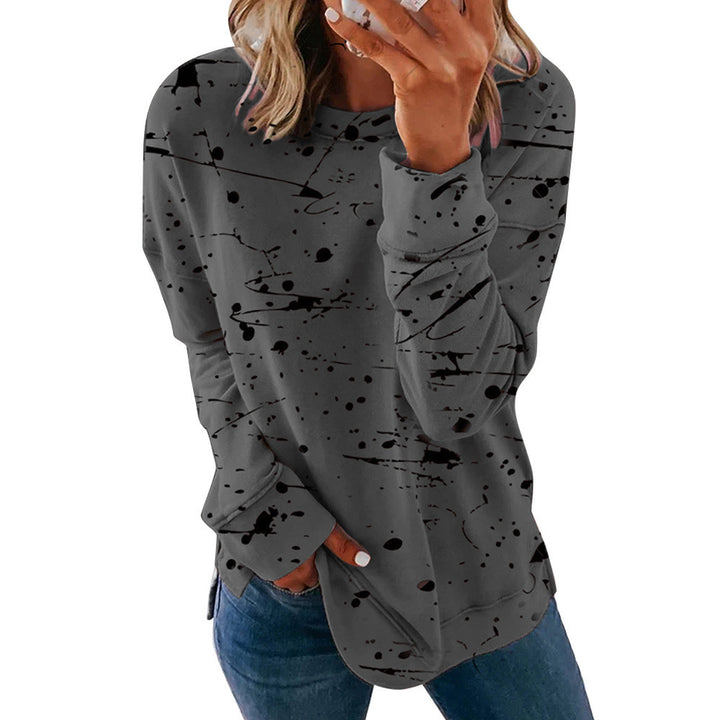 Damen Kreatives Sweatshirt mit Farbklecks-Design Drune