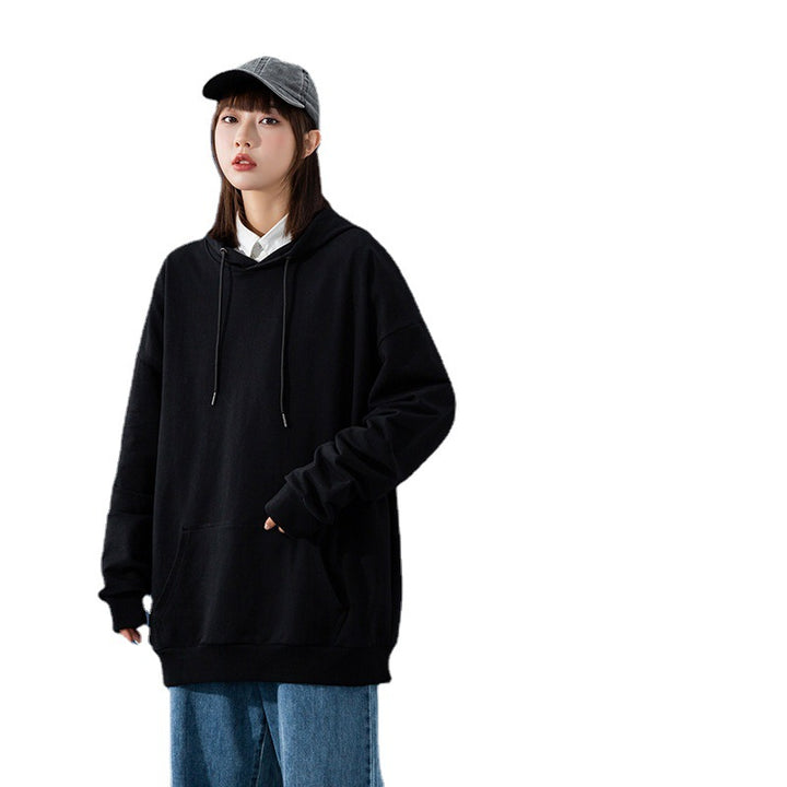 Damen Oversize-Kapuzenpullover mit Kängurutasche, tiefem Schulterfall und verstellbarer Kordel Drune