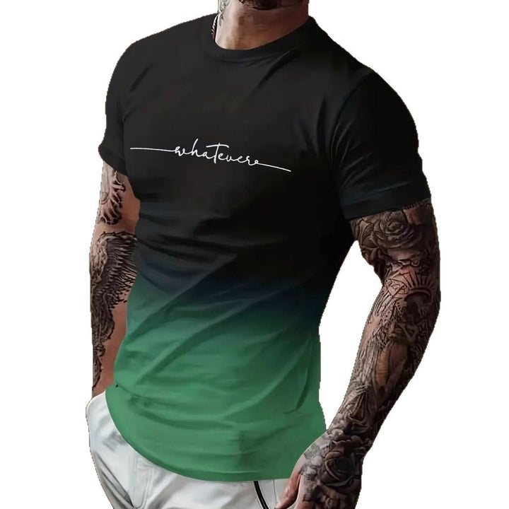 Herren T-Shirt mit modernem Farbverlauf und Palmenstickerei Drune