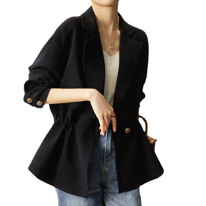 Damen Modische Wickeljacke mit Taillenakzent Drune