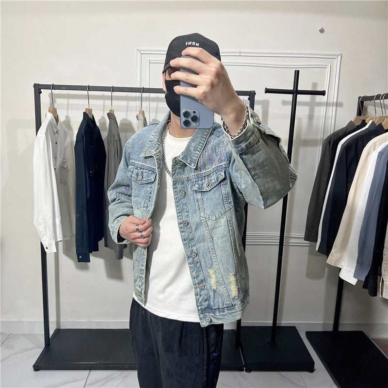 Herren Modische lässige Jeansjacke Drune