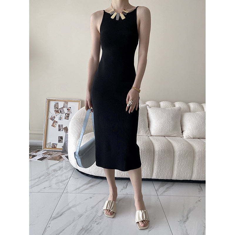 Damen lässiges Maxikleid mit figurbetontem Schnitt und feiner Rippstruktur Drune