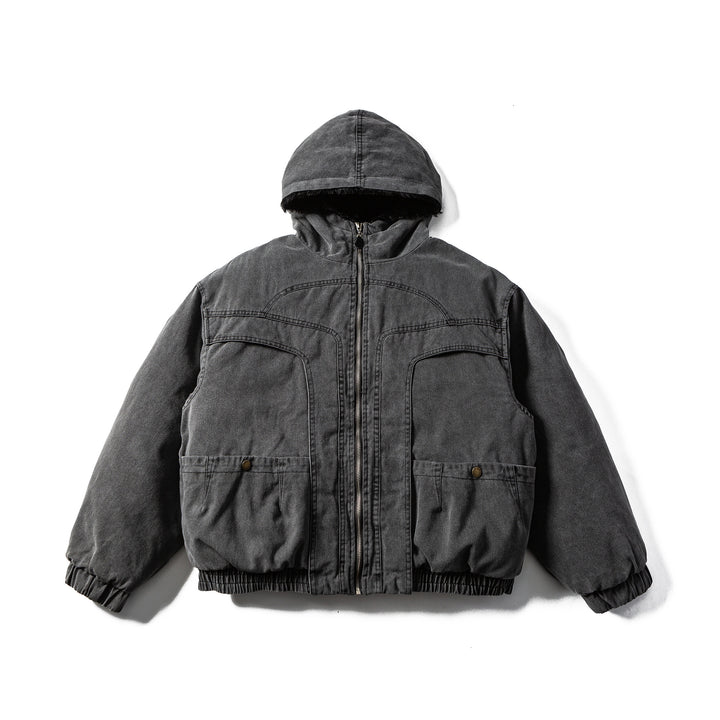 Herren Robuste Kapuzen-Fieldjacke mit Teddyfutter und Utility-Taschen Drune