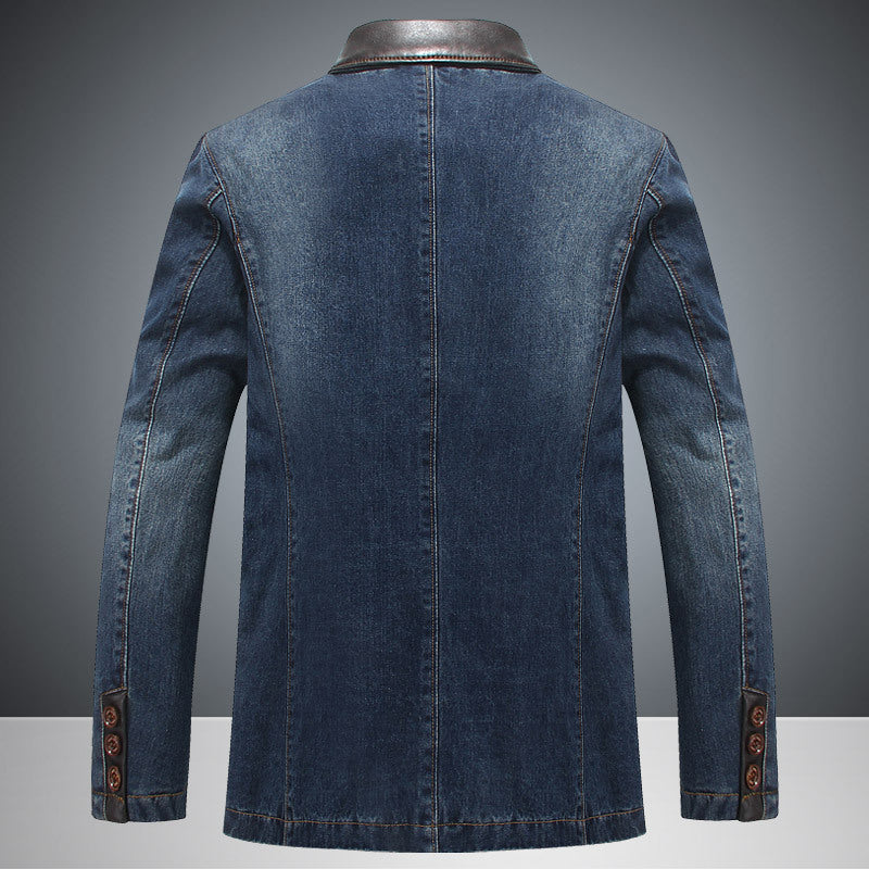 Herren Modischer Denim Blazer mit feinen Akzenten Drune