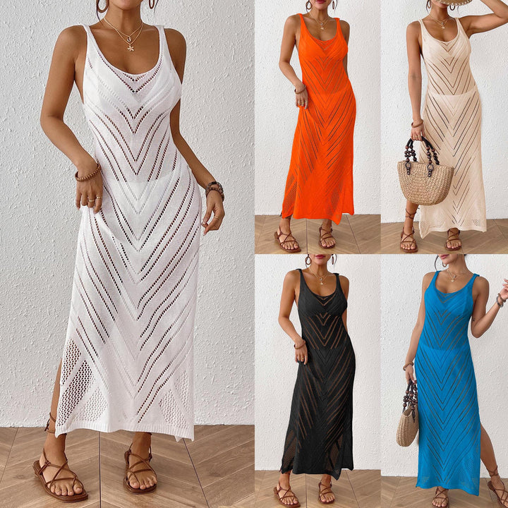 Damen luftiges Häkel-Midi-Kleid Drune