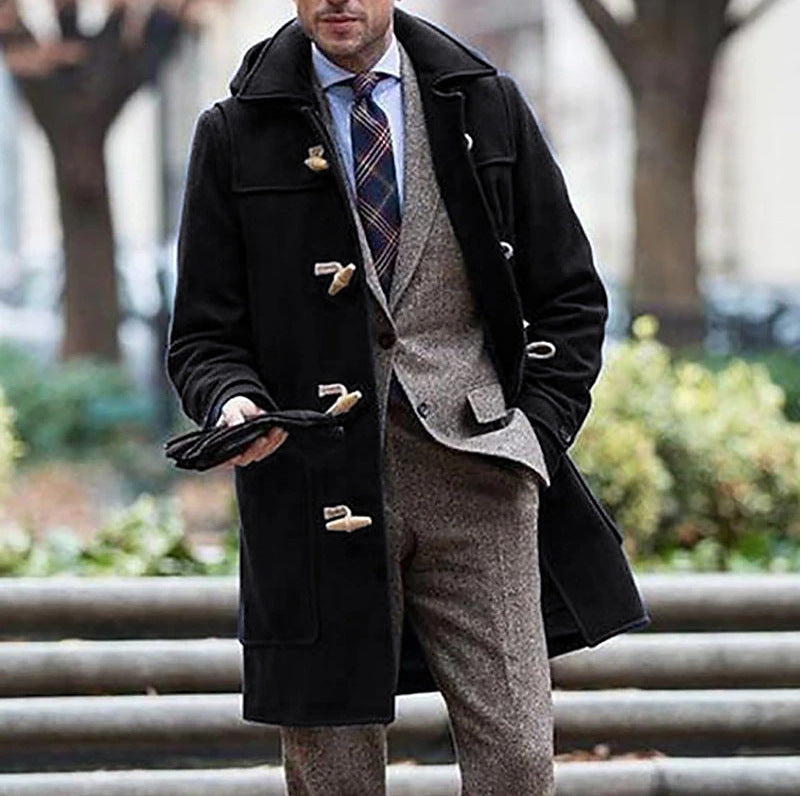 Herren eleganter Dufflecoat mit hochwertigen Details und traditionellem Design Drune