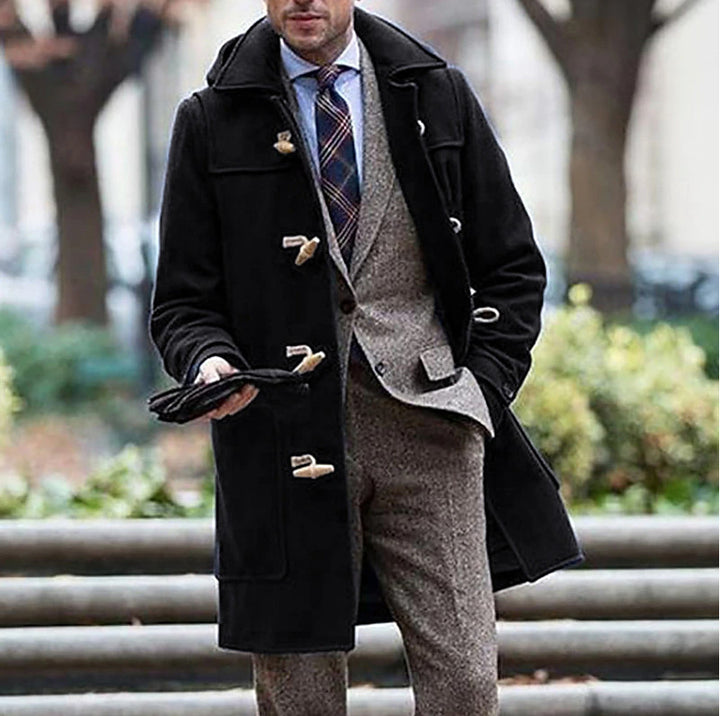 Herren eleganter Dufflecoat mit hochwertigen Details und traditionellem Design Drune