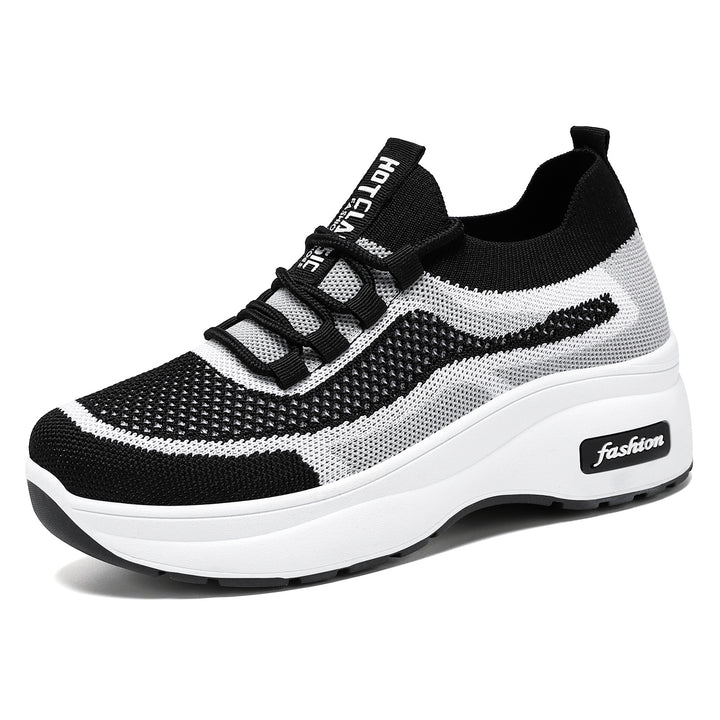 Damen nan gestrickter Sockensneaker mit ergonomischer Komfortsohle und dämpfender Plateauzwischensohle Drune