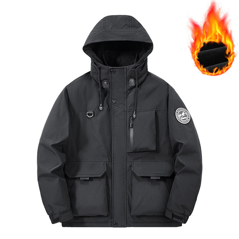 Herren Technischer Thermo-Parka mit Microfleece-Innenfutter und Utility-Taschen Drune