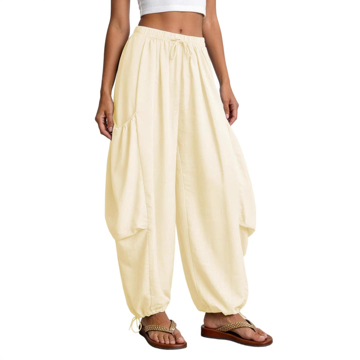 Damen Bequeme Freizeithose mit übergroßen Taschen und elastischem Bund Drune