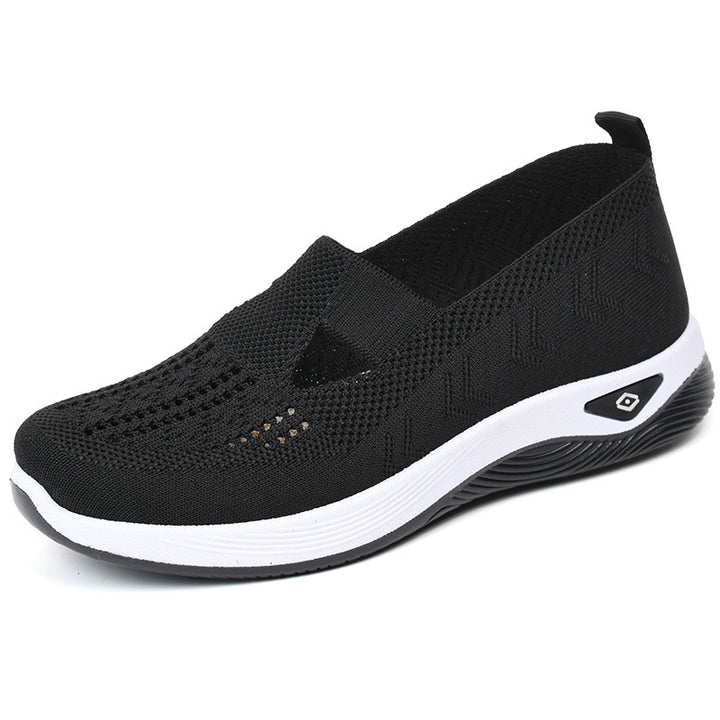 Damen nan leichte atmungsaktive Slip-On Sneaker mit elastischem Strickoberteil und orthopädischer Komfortsohle Drune