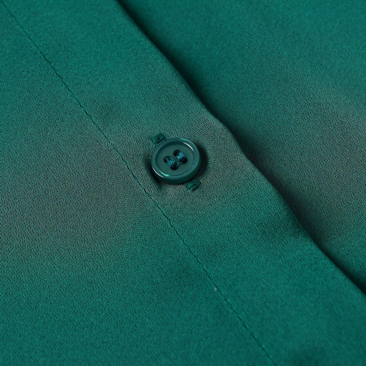 Damen Seidenähnliche Hemdbluse mit durchgehender Knopfleiste und breitem Kragen Drune
