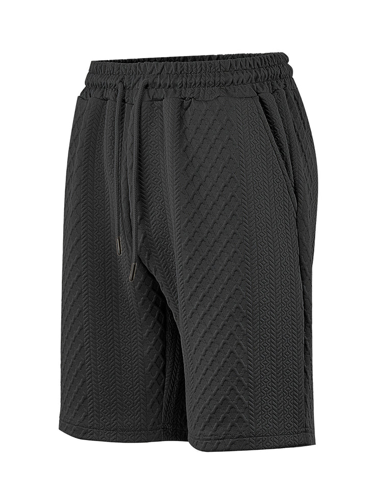 Herren nan strukturierte Lounge-Shorts mit Elastikbund Tunnelzug und seitlichen Eingrifftaschen Drune